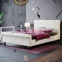 Violetta Double Bed Frame - Champagne, Crushed Velvet