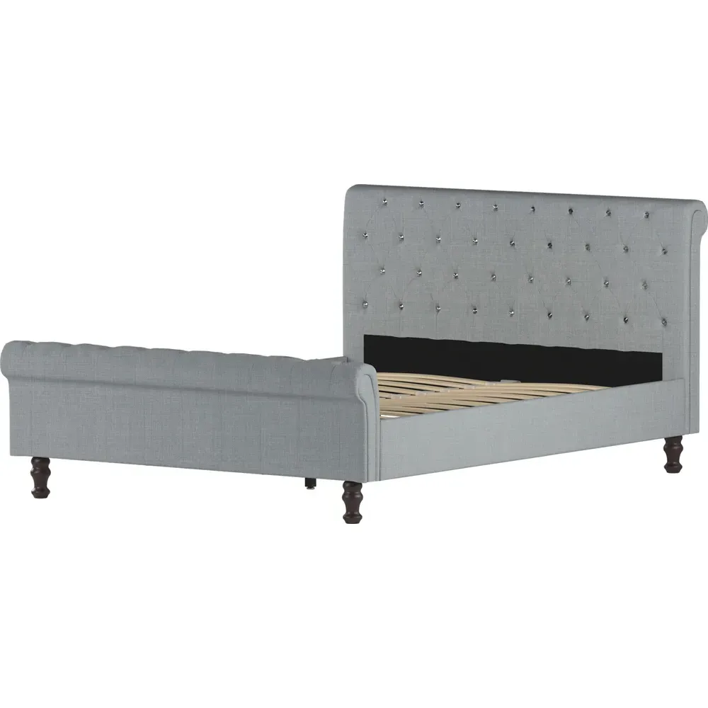 Designs Violetta King Size Bed Frame - Grey, Linen