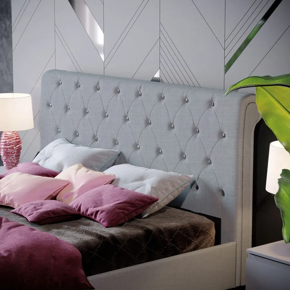 Designs Violetta King Size Bed Frame - Grey, Linen