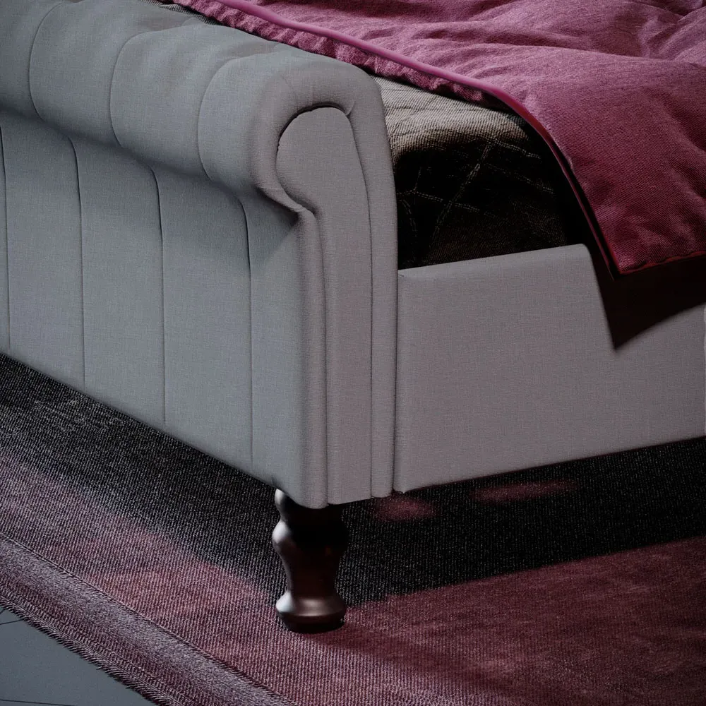 Designs Violetta King Size Bed Frame - Grey, Linen