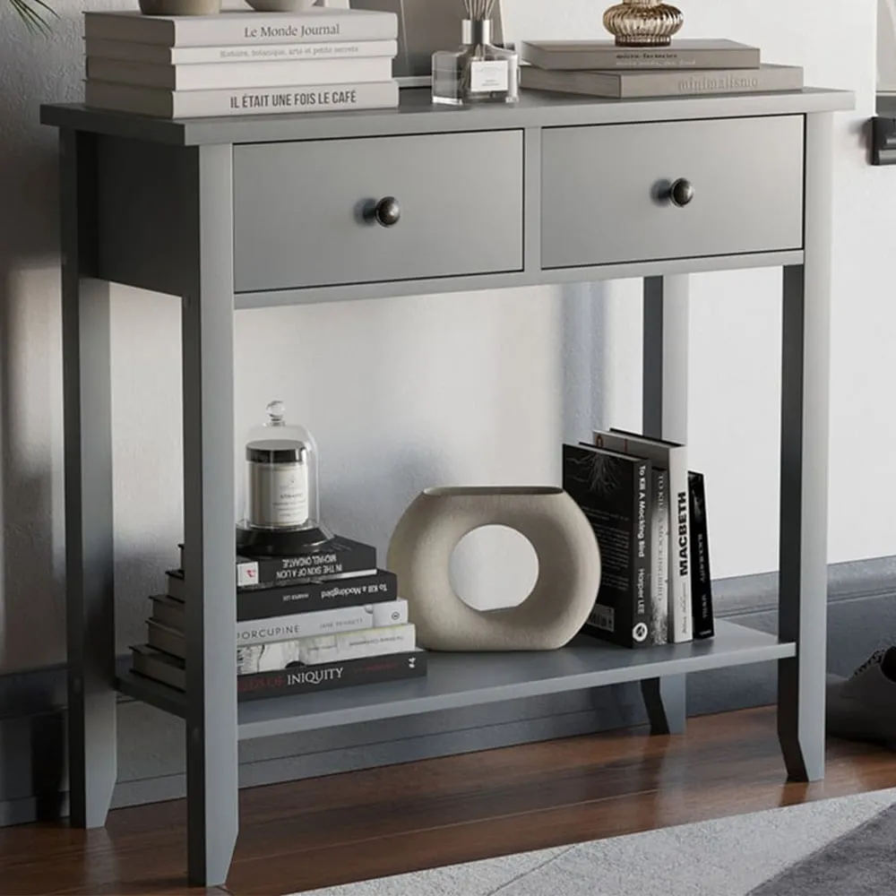 Windsor 2 Drawer Console Table - Grey