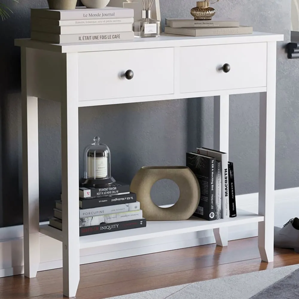 Windsor 2 Drawer Console Table - White