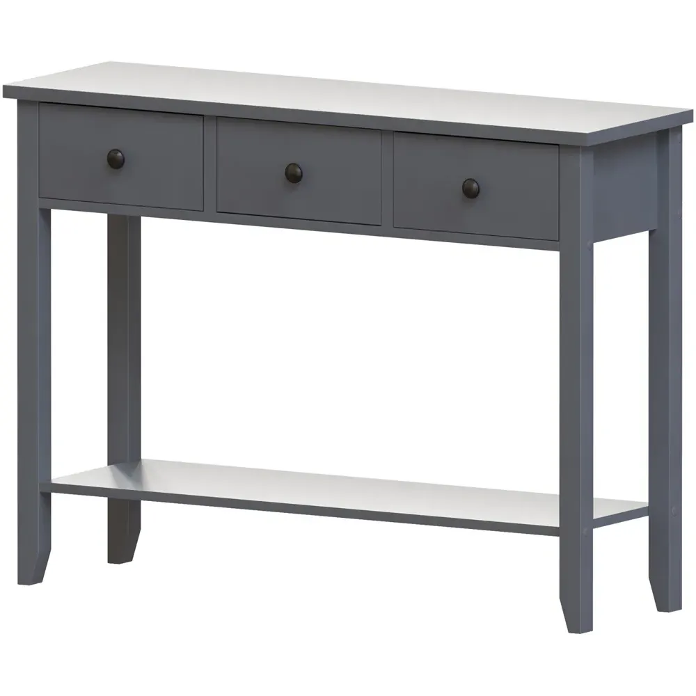 Windsor 3 Drawer Console Table - Grey