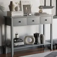 Windsor 3 Drawer Console Table - Grey
