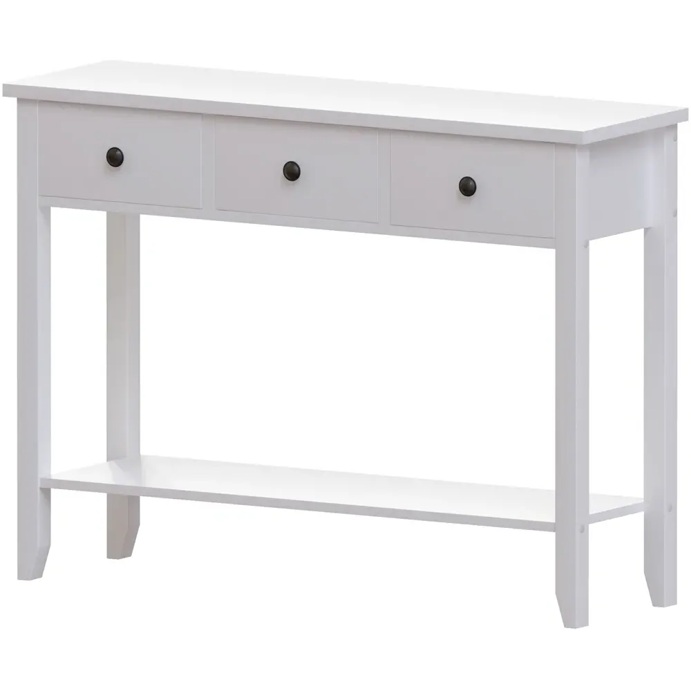 Windsor 3 Drawer Console Table - White