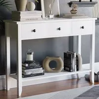 Windsor 3 Drawer Console Table - White