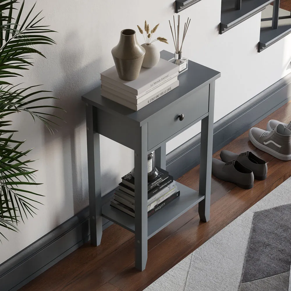 Windsor Single Drawer Console Table - Grey
