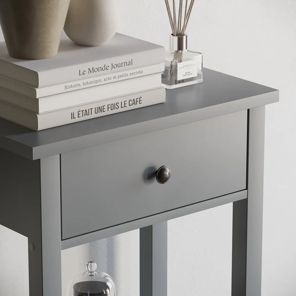 Windsor Single Drawer Console Table - Grey