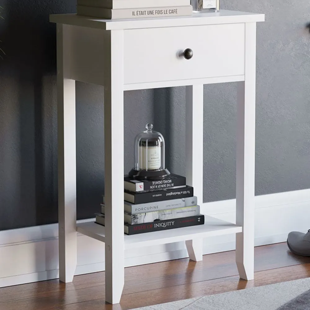 Windsor Single Drawer Console Table - White