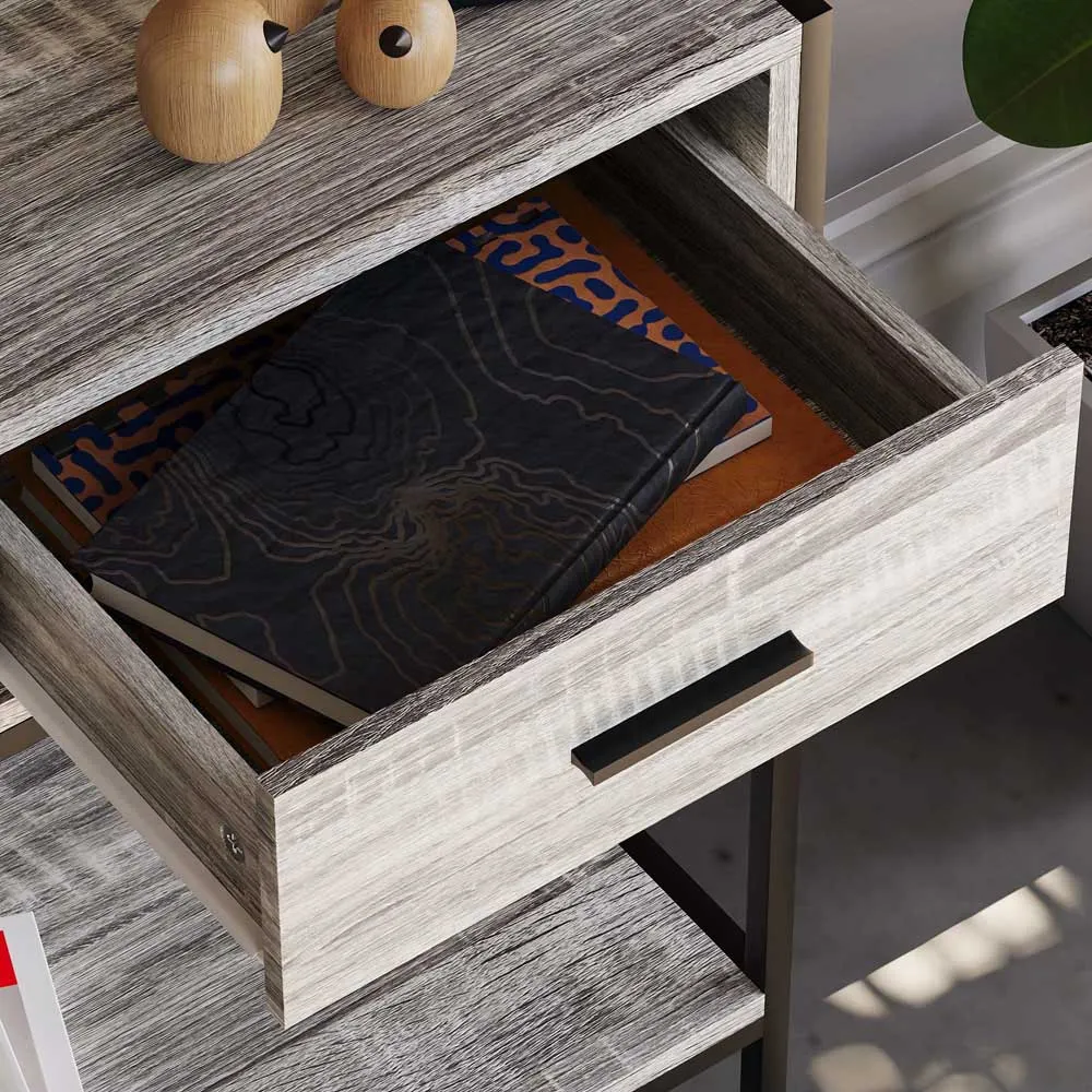 Home Brooklyn 2 Drawer Console Table - Grey, Wood