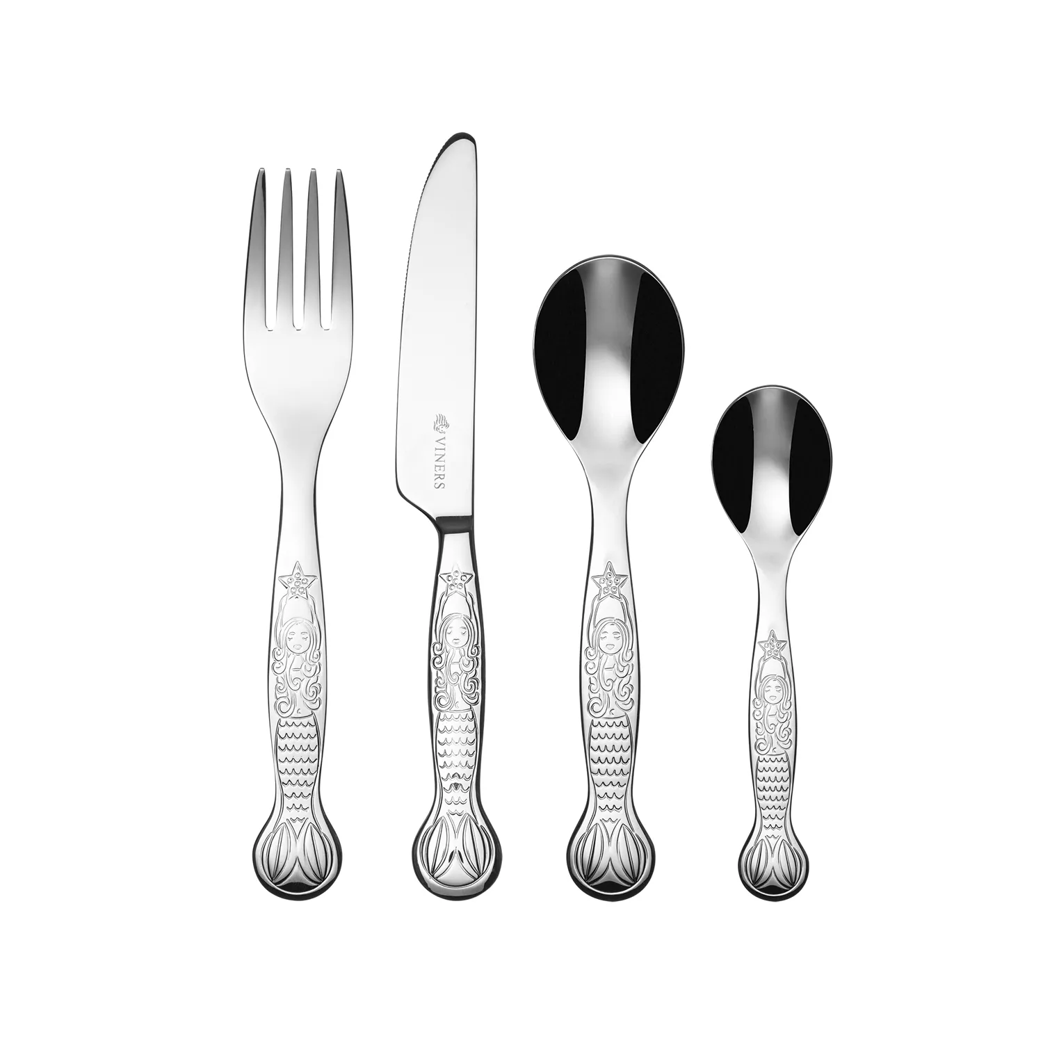 4 Piece Kids Mermazing Cutlery Set - Stainless Steel image