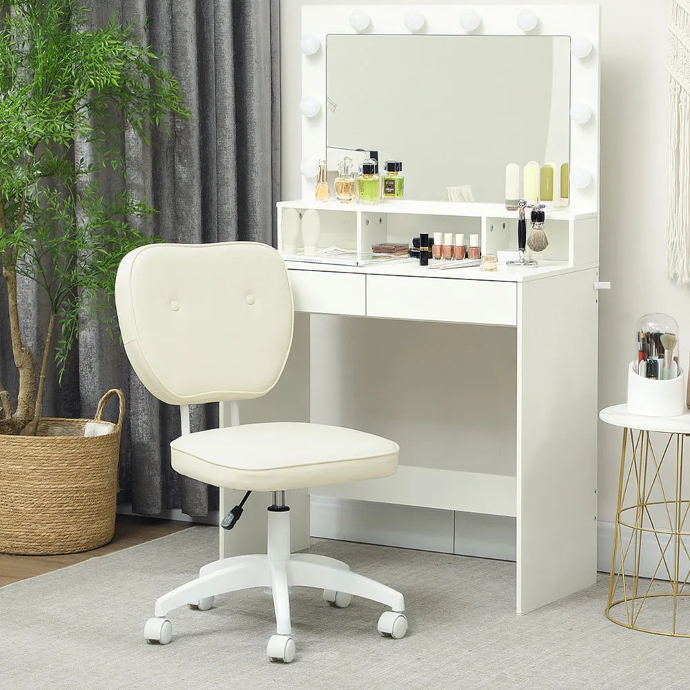 Adjustable Vanity Chair - Cream