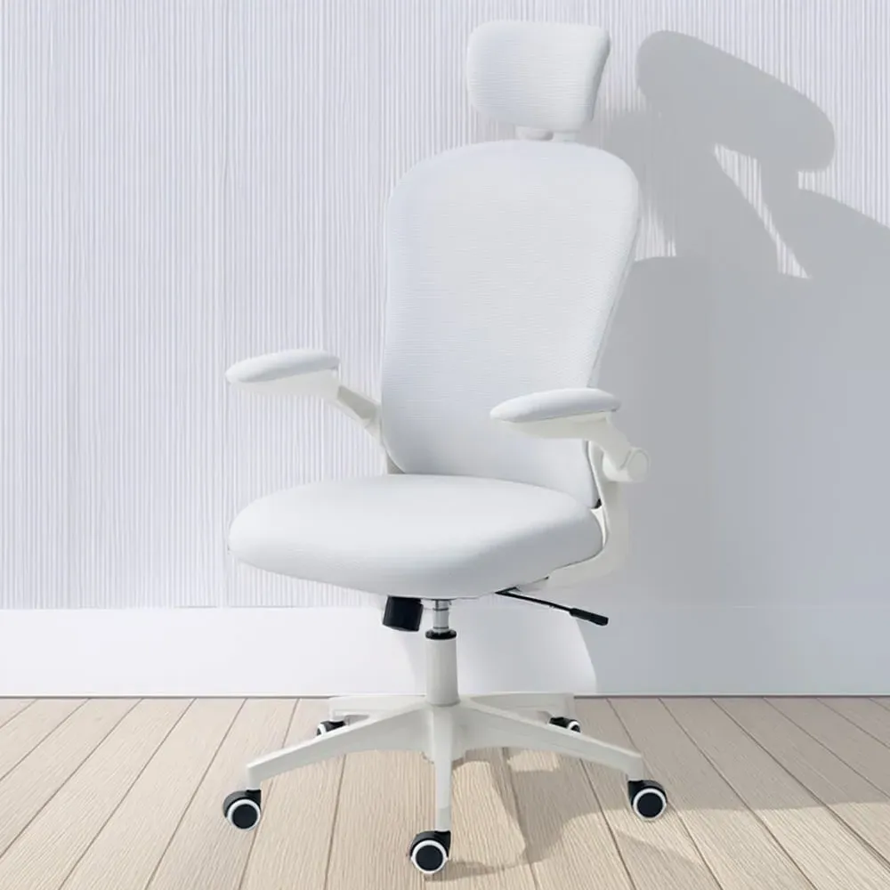 Ergonomic Mesh Office Chair with Headrest - White image