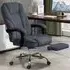 Heated Reclining Massage Office Chair with Footrest - Dark Grey