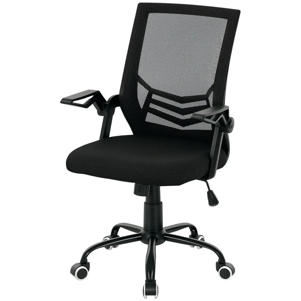 Mesh Swivel Office Chair with Lumbar Support - Black