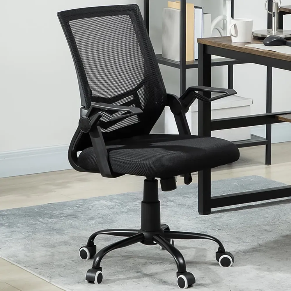 Mesh Swivel Office Chair with Lumbar Support - Black image