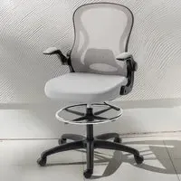 Vinsetto Adjustable Mesh Draughtsman Chair - Grey