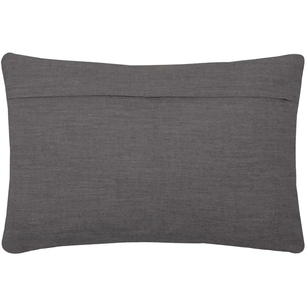 Aspin Rectangular Cushion with Embroidered Design - Grey