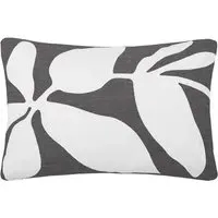 Aspin Rectangular Cushion with Embroidered Design - Grey