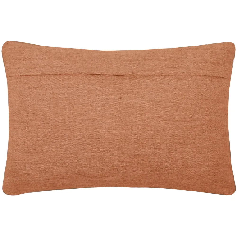 Aspin Rectangular Cushion with Embroidered Design - Orange
