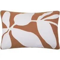 Aspin Rectangular Cushion with Embroidered Design - Orange