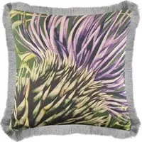 Athorn Fern Printed Feather Cushion 55x55cm - Green