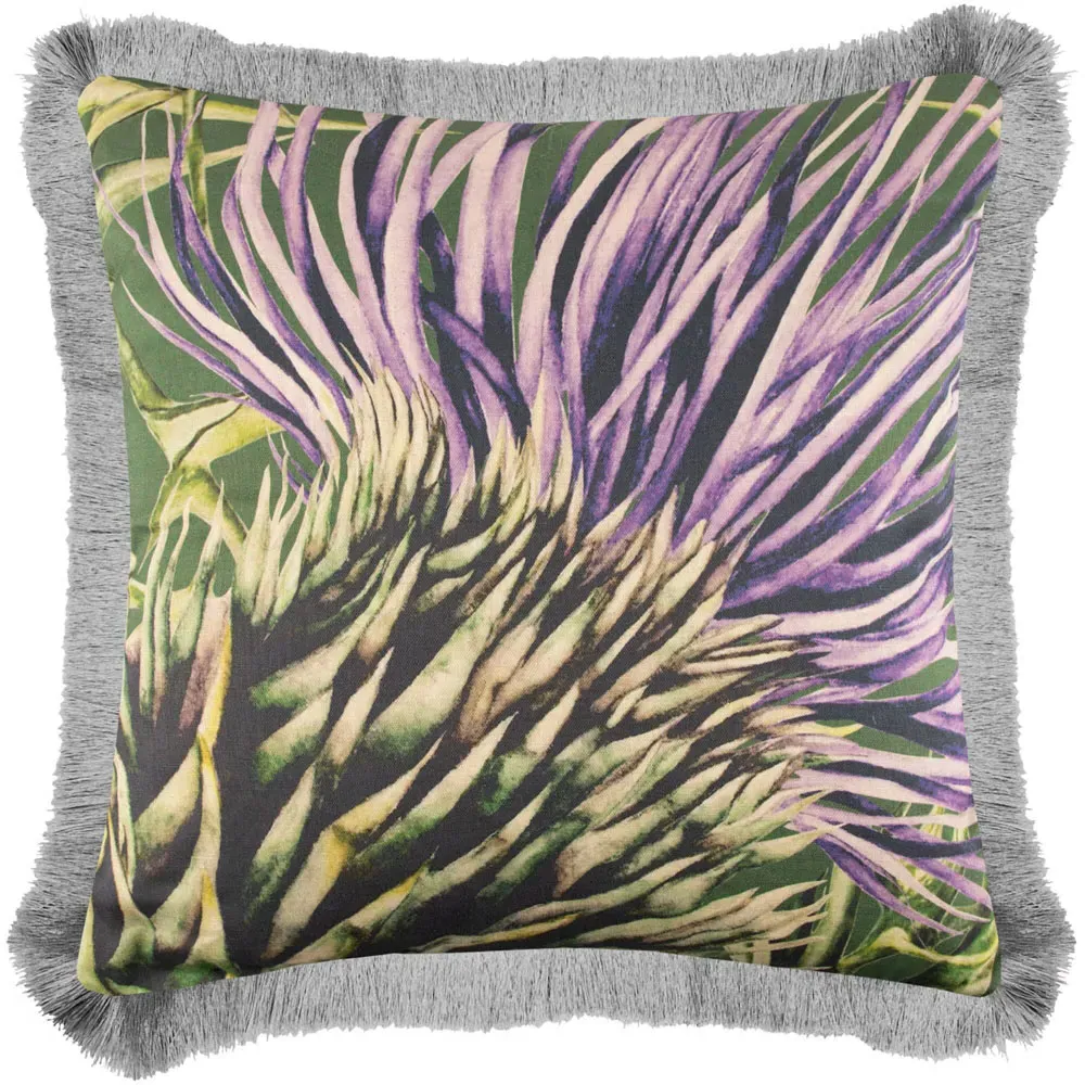 Athorn Fern Printed Feather Cushion 55x55cm - Green