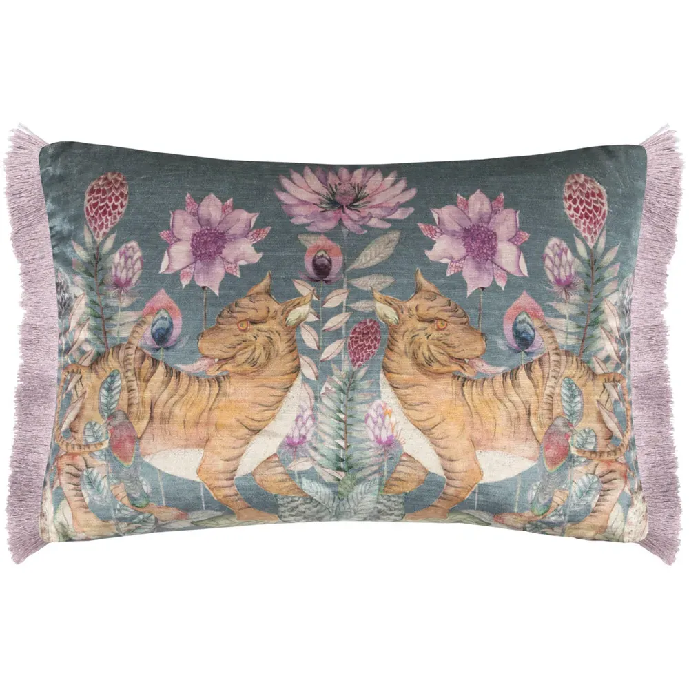 Baghdev Iris Printed Feather Cushion 40x60cm - Blue