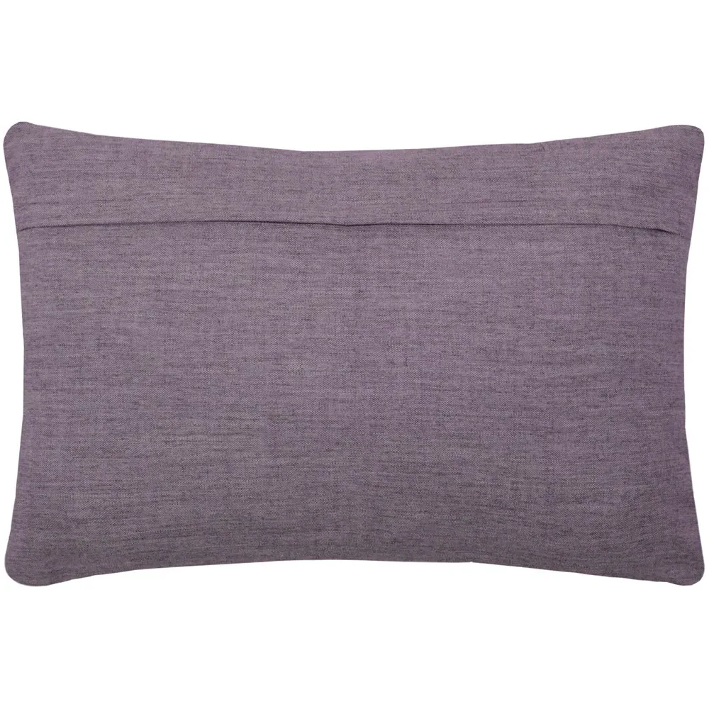 Bamboo Embroidered Feather Cushion - Lavender, Linen