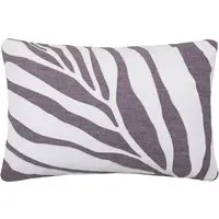 Bamboo Embroidered Feather Cushion - Lavender, Linen