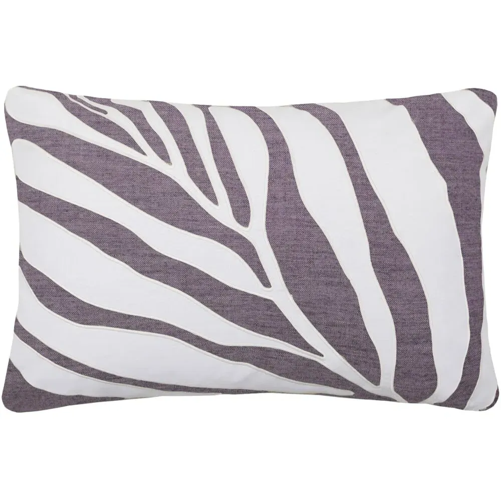 Bamboo Embroidered Feather Cushion - Lavender, Linen image