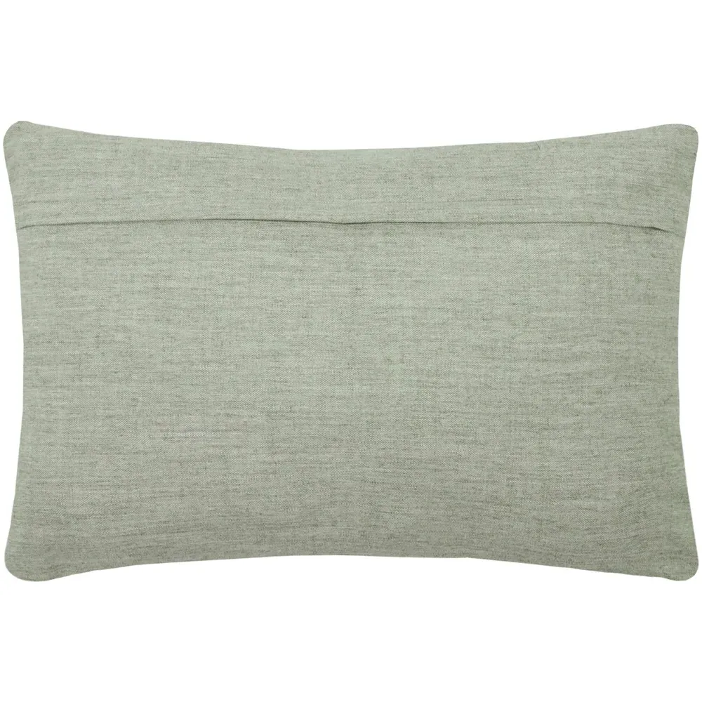 Bamboo Embroidered Feather Cushion - Limestone, Linen