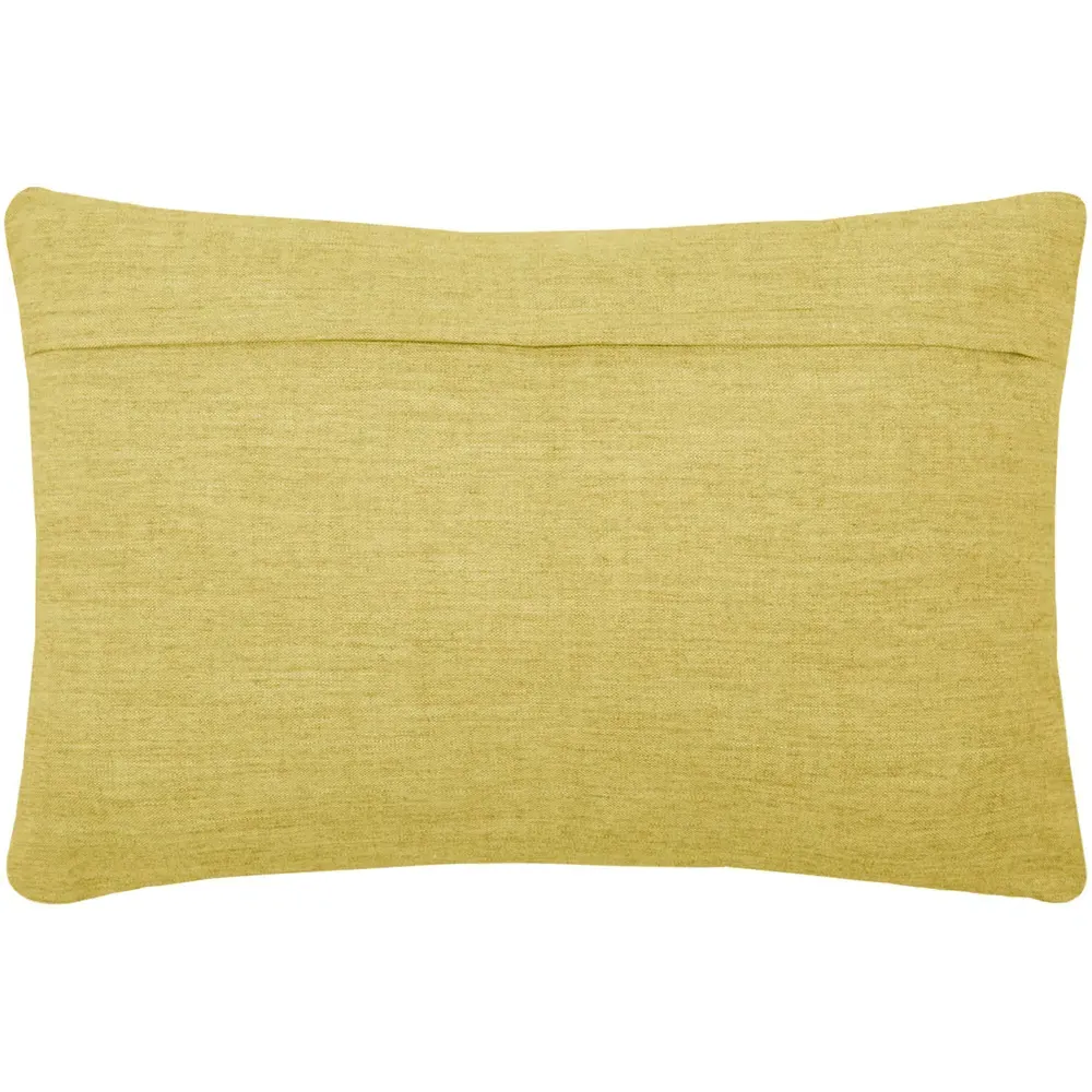 Bamboo Embroidered Feather Cushion - Mustard, Linen