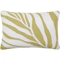 Bamboo Embroidered Feather Cushion - Mustard, Linen
