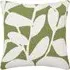 Birch Embroidered Feather Cushion - Green, Linen