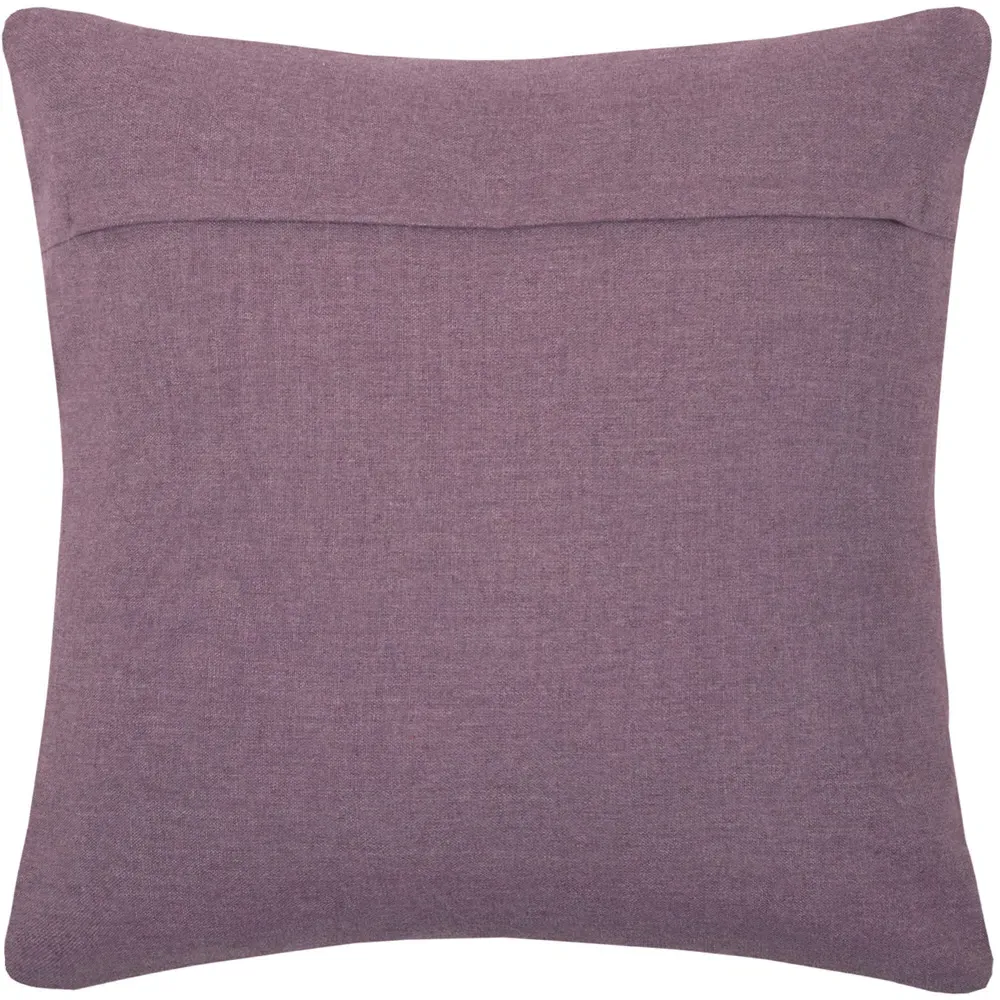 Birch Embroidered Feather Cushion - Purple, Linen