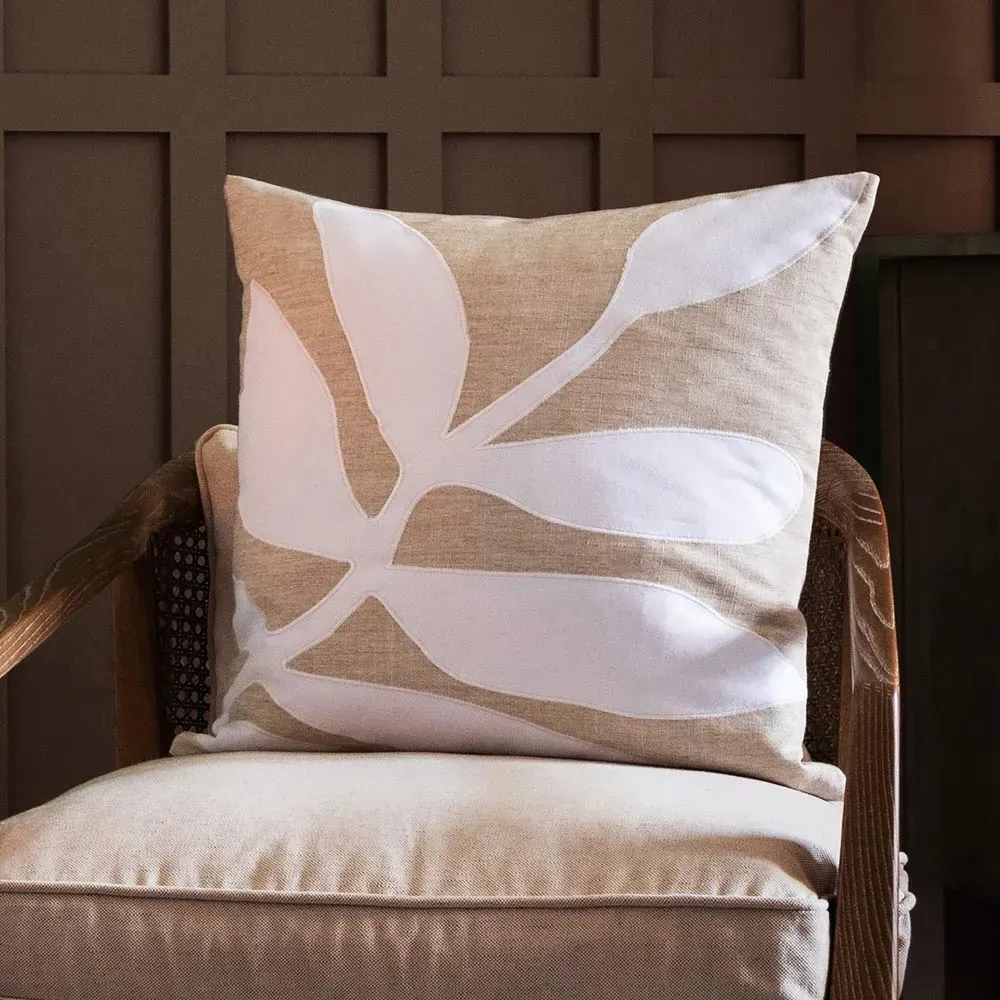 Bodhi Square Cushion with Feather Fill - Quartz, Cotton