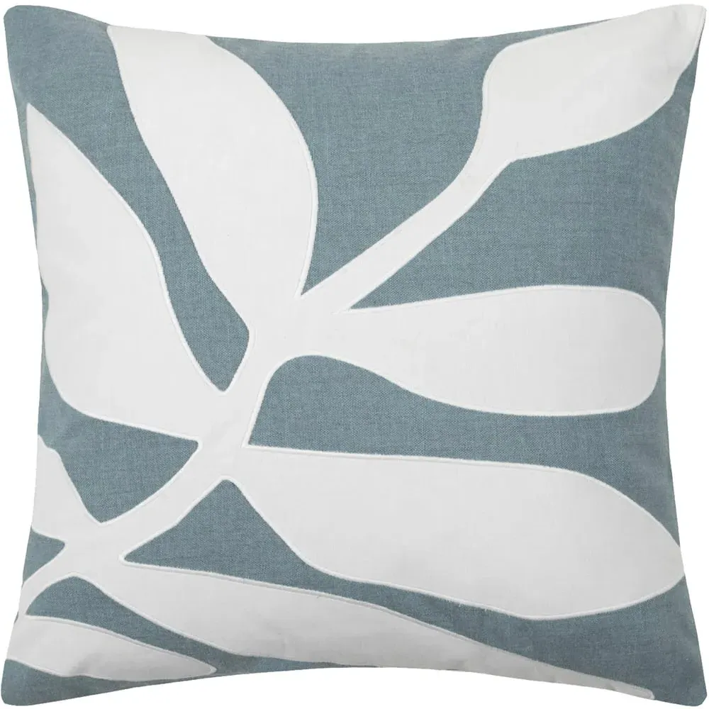 Bodhi Square Cushion with Feather Fill - Seafoam, Cotton
