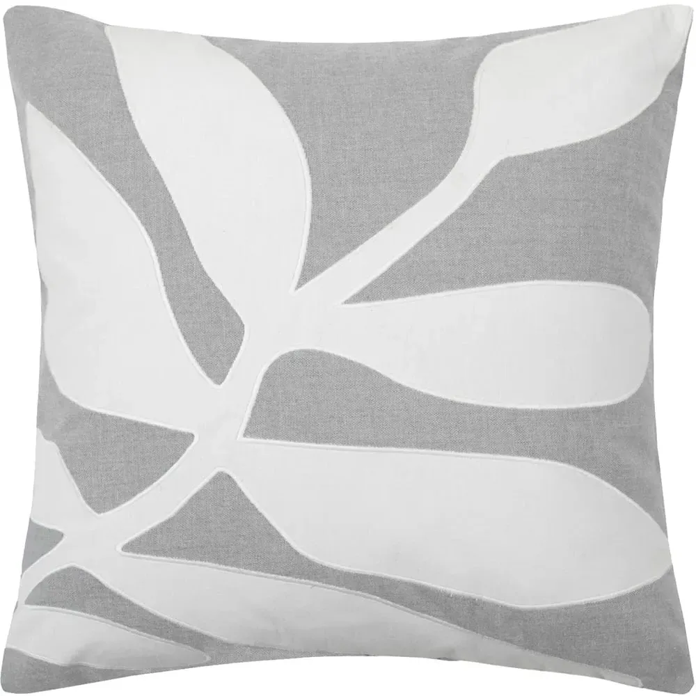 Bodhi Square Cushion with Feather Fill - Steel, Cotton