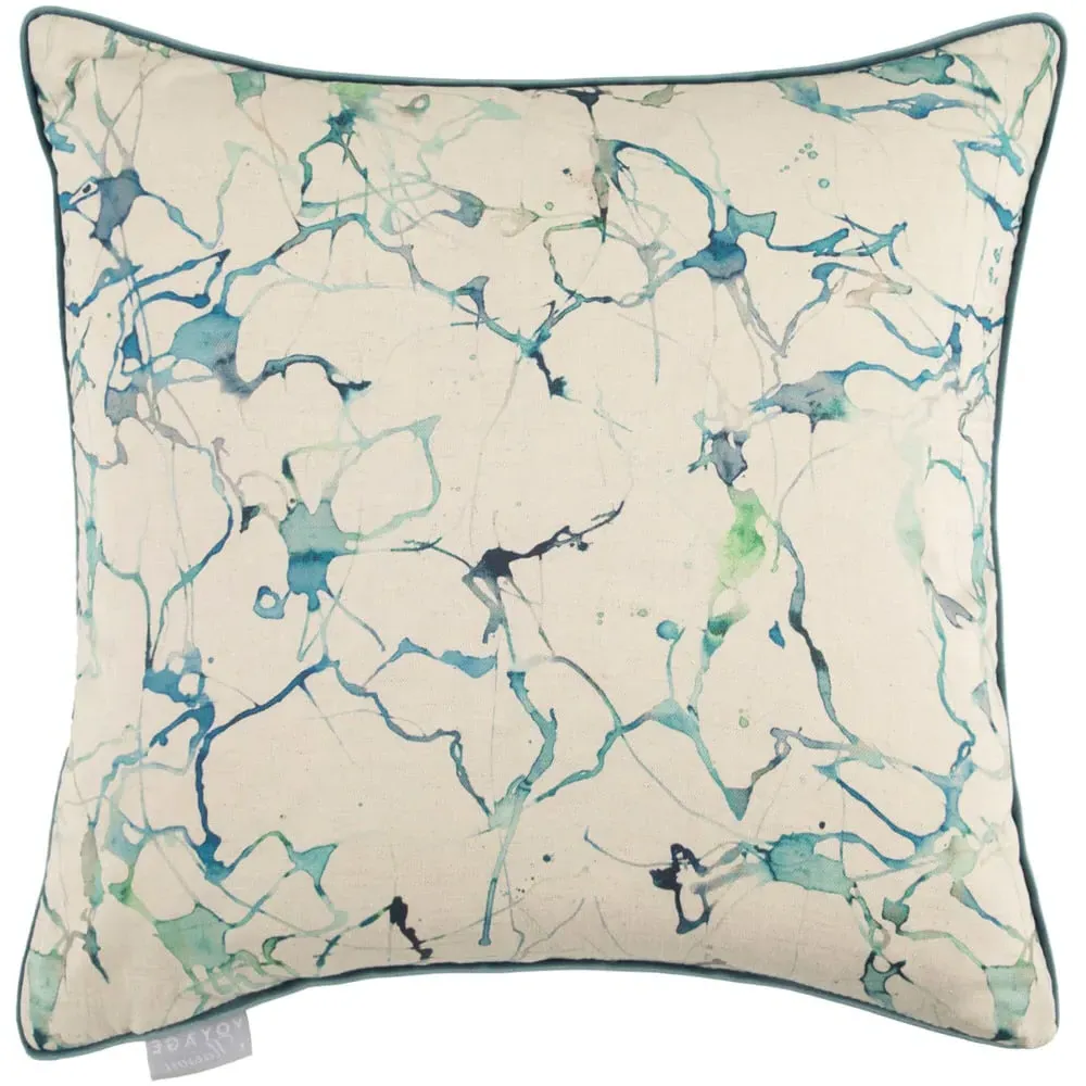 Carrara Ocean Printed Feather Cushion 50x50cm - Blue