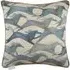 Dakota River Printed Feather Cushion - Blue, Linen