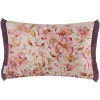 Daphne Feather Cushion with Ruche Trim - Pink