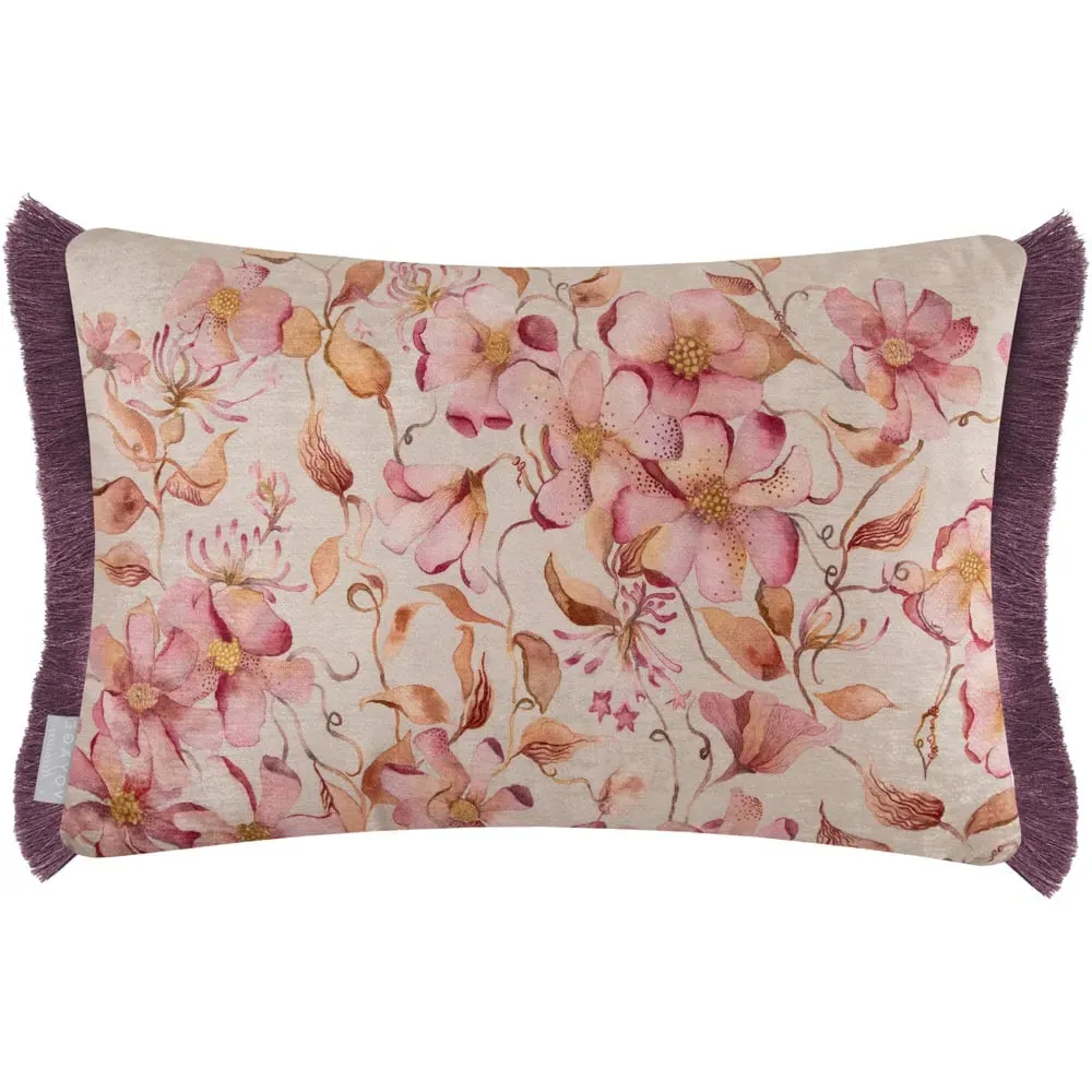 Daphne Feather Cushion with Ruche Trim - Pink image