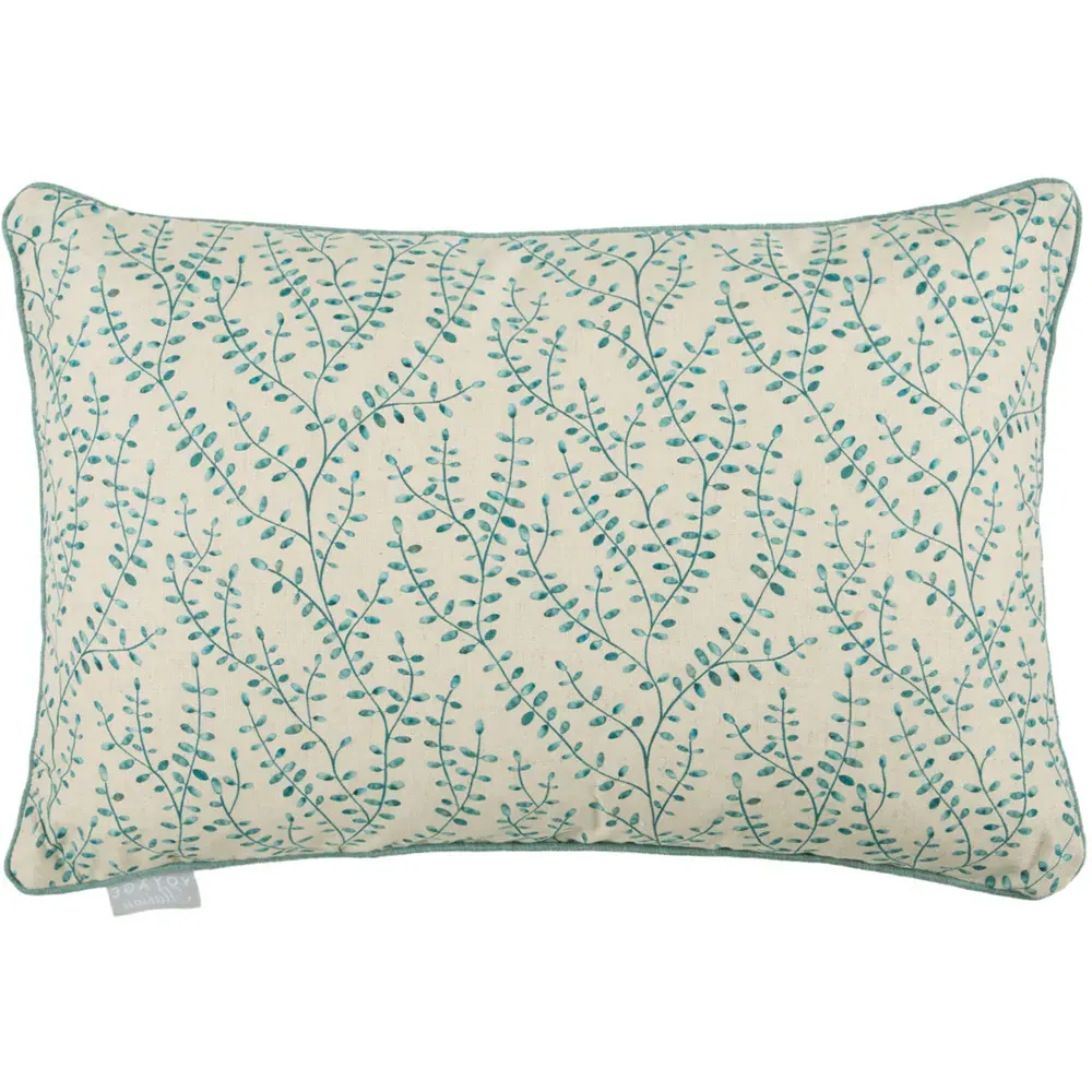 Eden Ocean Printed Feather Cushion - Blue
