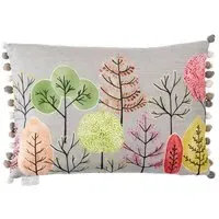 Lyall Feather Cushion with Woodland Print - Orange