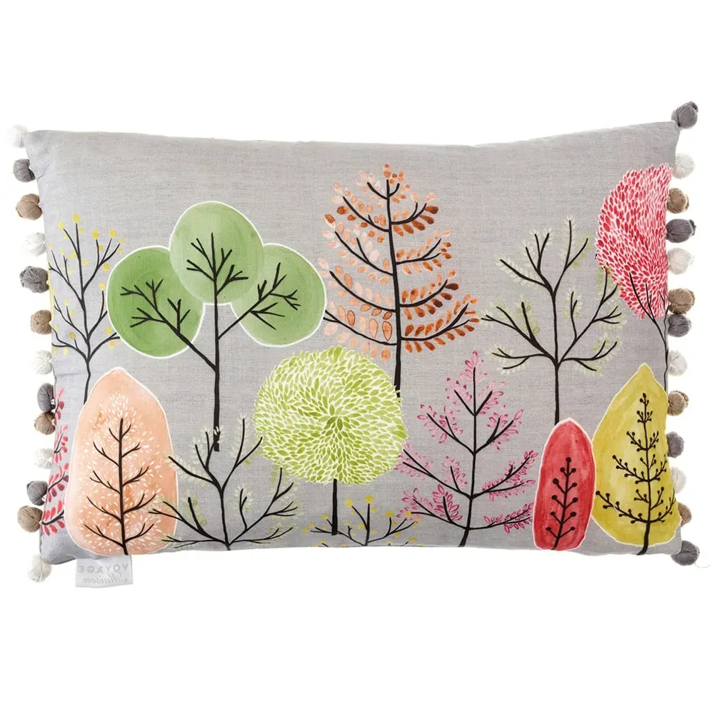 Lyall Feather Cushion with Woodland Print - Orange image