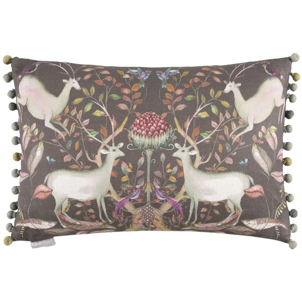 Mirthra Willow Feather Cushion - Brown, Linen