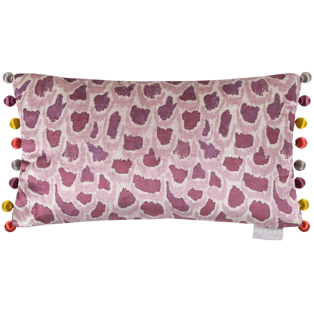 Nada Printed Feather Cushion - Amethyst, Velvet image
