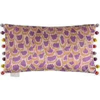 Nada Printed Feather Cushion - Bronze, Velvet