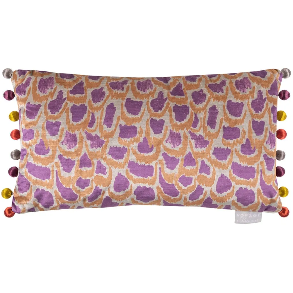 Nada Printed Feather Cushion - Bronze, Velvet